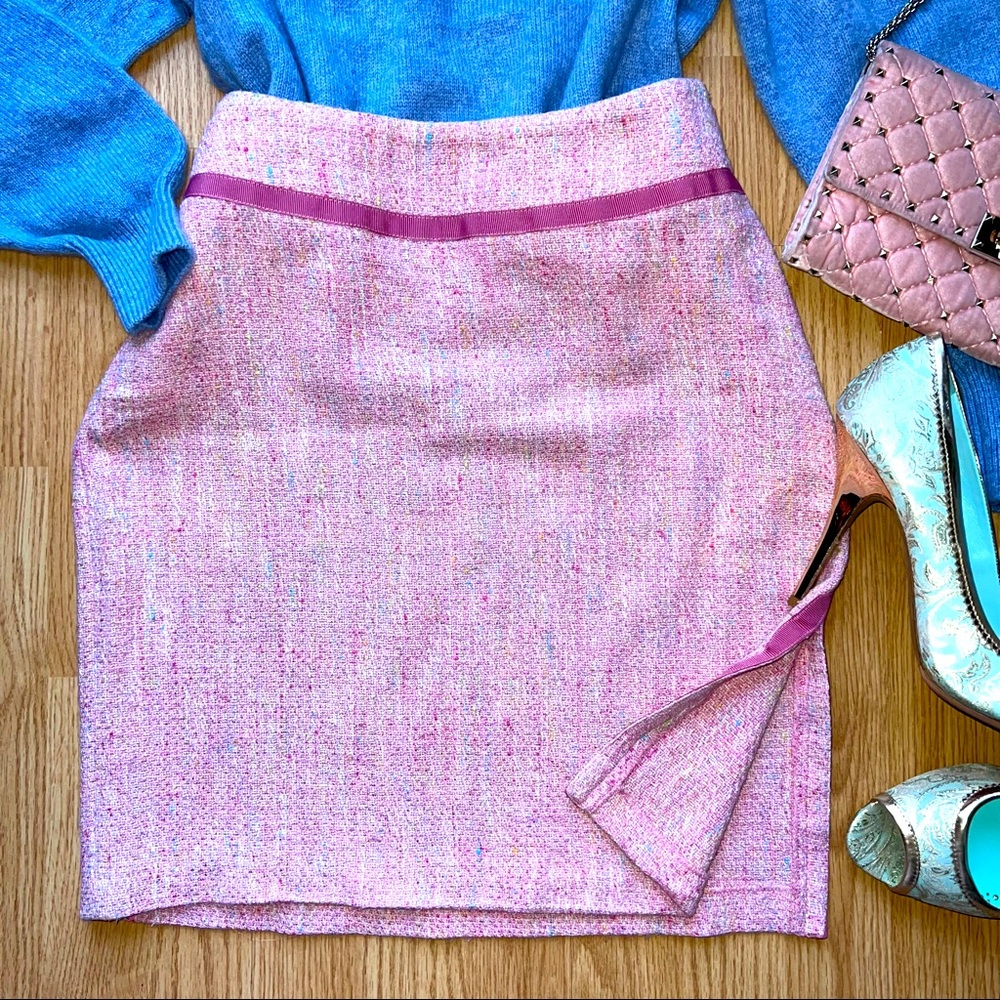 Kookai Silk/linen blend Pink mini skirt with Side Slit